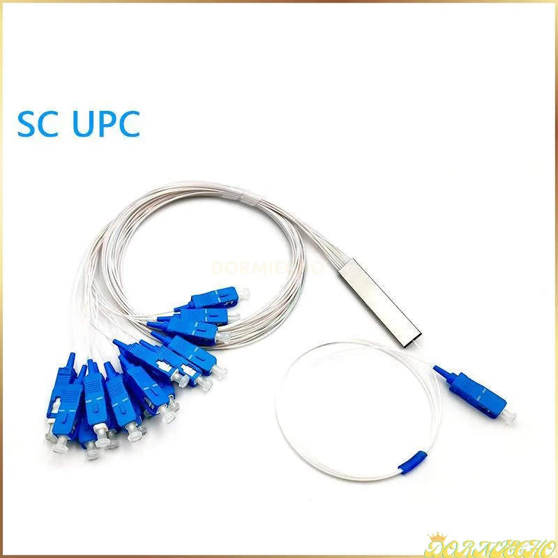 

10pcs Fiber Optic Splitter 1x2/1x4/1x8/1x16 PLC SC/UPC SM Singlemode Mini Module 0.9mm G657A1 PVC 1m FTTH Blockless