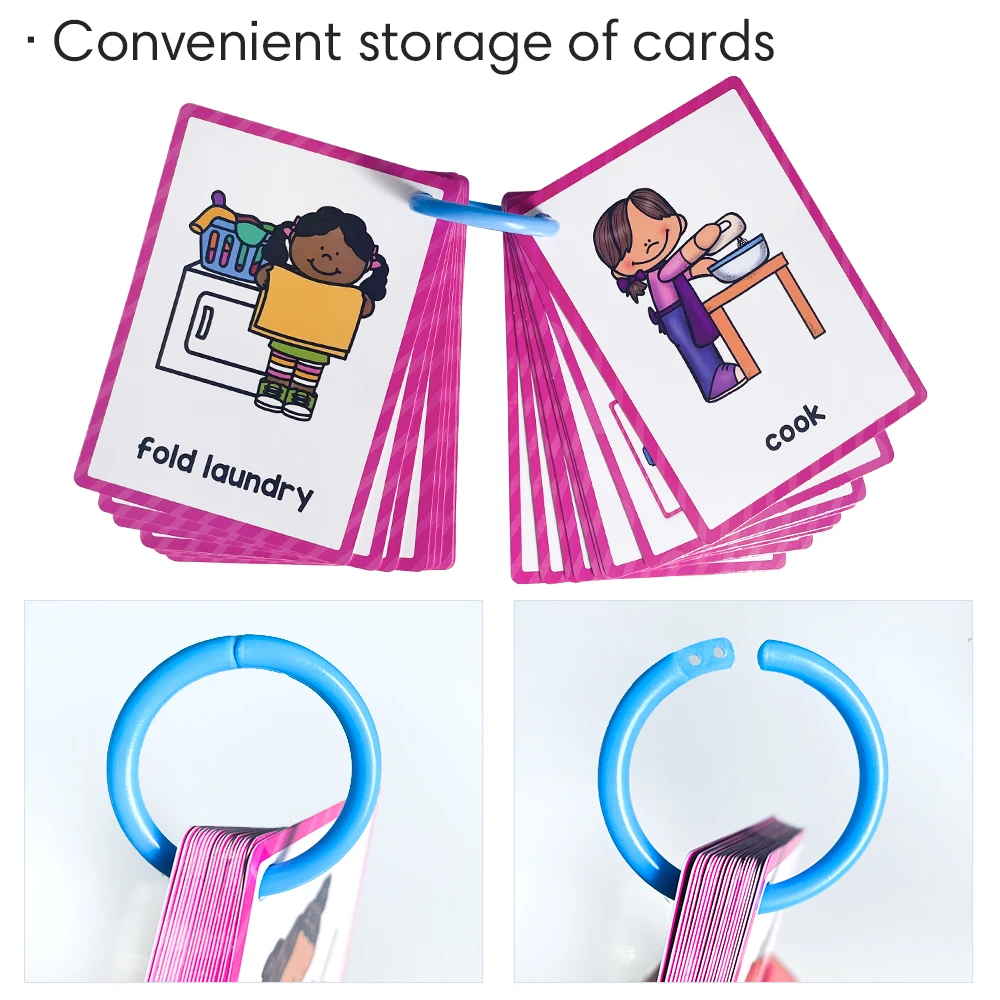 12 Thems Kids Montessori English Words Learning Cards High Frequency Words Vocabulary Building Teaching Aids Classroom Toys 3