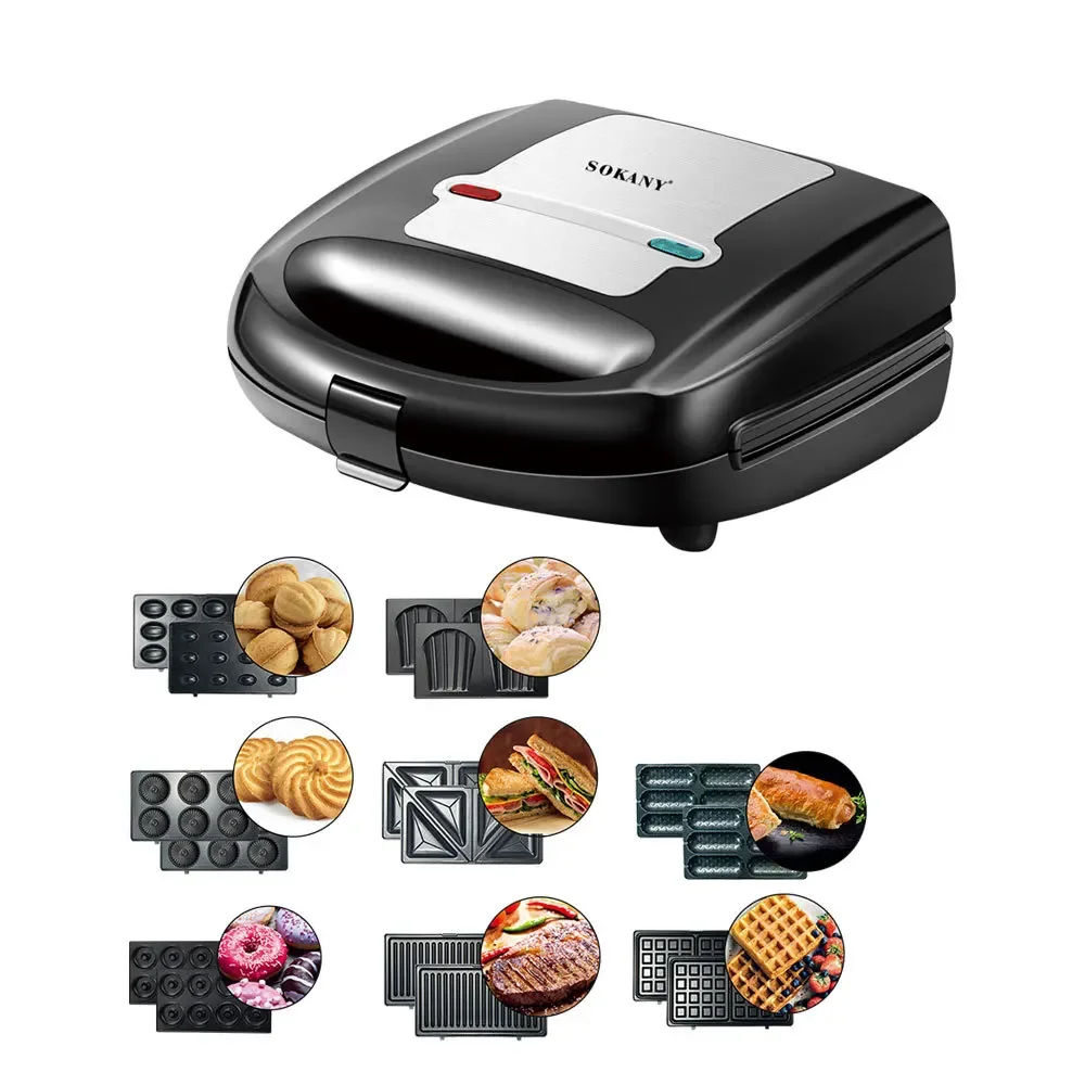 Houselin 8-in-1 Indoor Grill, Waffle Maker, Panini Press, Sandwich Machine, Griddle, Toaster, Breakfast machine