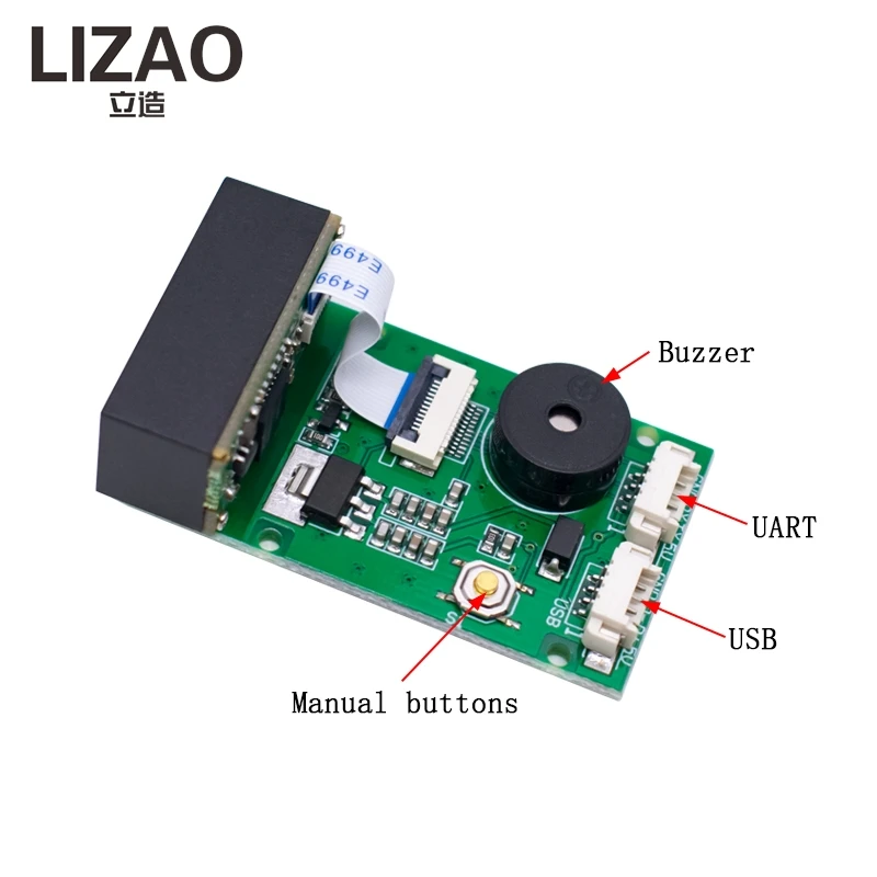 LIZAO GM67 1D/2D 바코드 스캐너 모듈 USB UART 인터페이스 QR 코드 리더 스캐닝 모듈 Arduino DIY 장비용