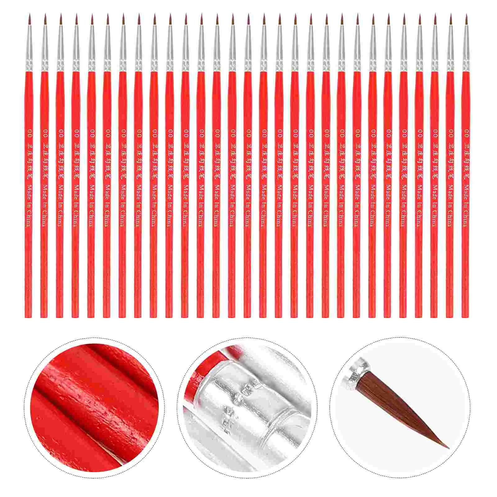 

100 Pcs Hook Line Pen Tiny Painting Brush Detail Acrylic Oil Face Brushes Number Nylon Kit Manicura