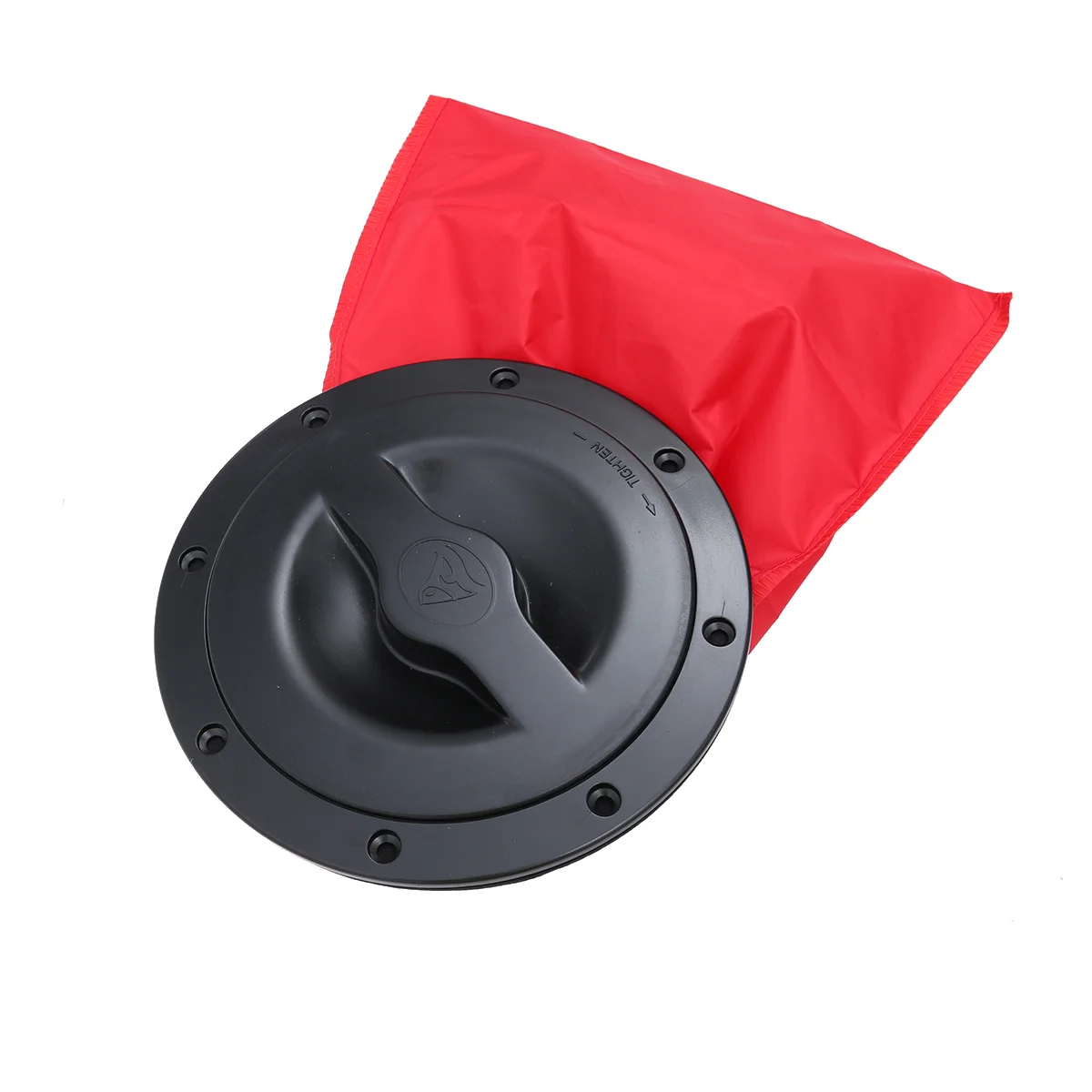 

6" ABS Hatch Plate with Red Cat Bag for Kayak Boat Fishing Rigging (Black)