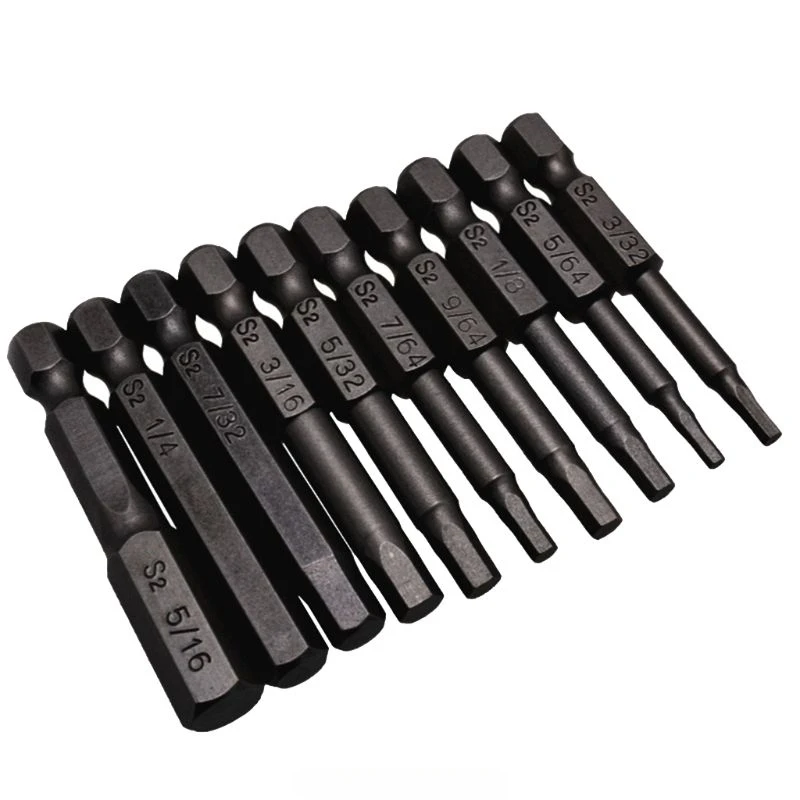 

10PCS Black Hexagon Screwdriver Bits S2 Steel 1/4 Inch Hex Shank Screw Drivers Set 50MM J12 21