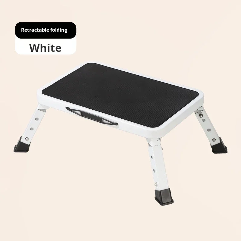 סולם מתקפל בשלושה שלבים, פדל אנטי החלקה מורחב, מסגרת מפלדת פחמן, מתקפל בלחיצה אחת, קיבולת עומס של 150 קילוגרם