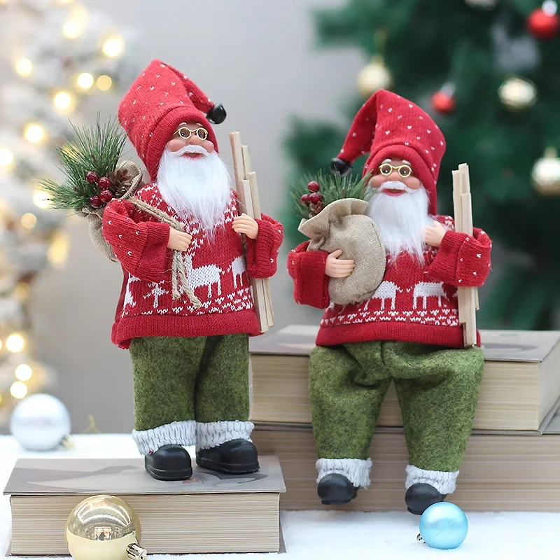 

Рождественский Дед Мороз, искусственная кукла, Рождественское украшение для домашнего стола, рождественский подарок, новый год, искусственное украшение