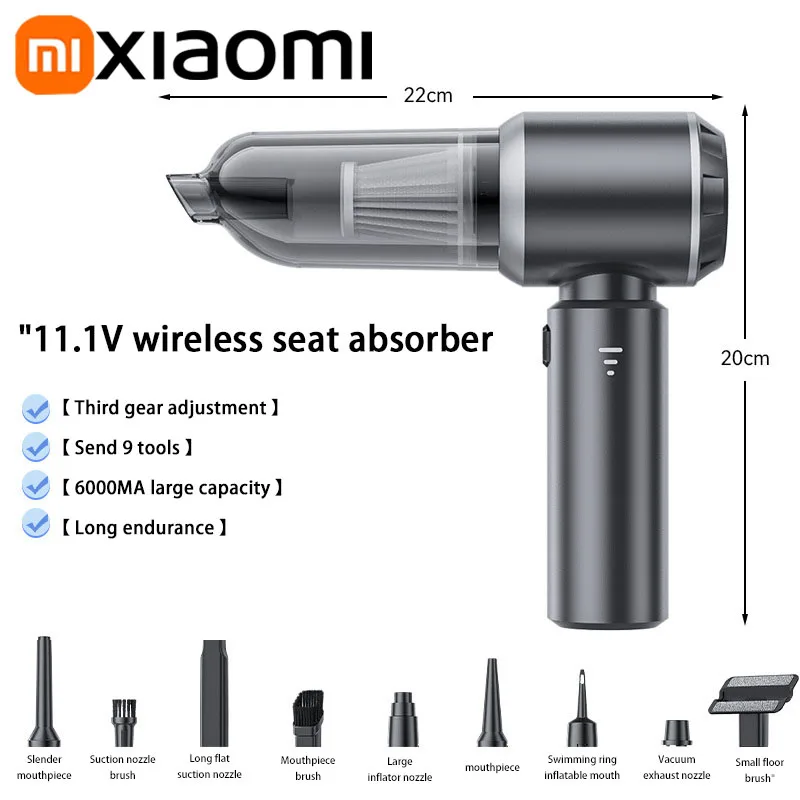 Vacuum Cleaner Wireless Portable Handheld For Xiaomi Car 1200000PA Fourfold-use Wet And Dry