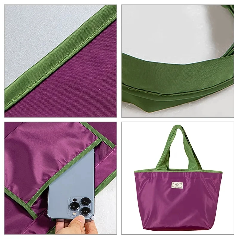Eco-Friendly Foldable Shopping Tote with Drawstring Closure