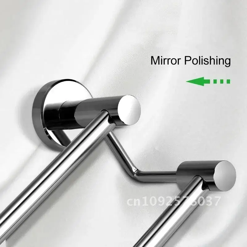 304 Stainless Steel Towel Bar Double Ladder Rod Hanger Holder Shower Wall Rack Mirror Rail Mount Chrome Bathroom Accessories