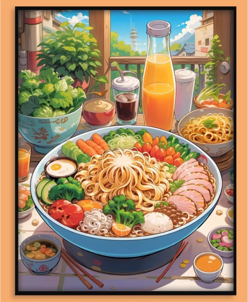 

Tianjiang Cuisine With Backboard Digital Oil Painting