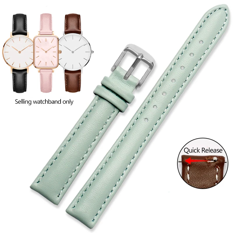 Elegant Quick Release Leather Watch Strap – Soft Cowhide Bracelet