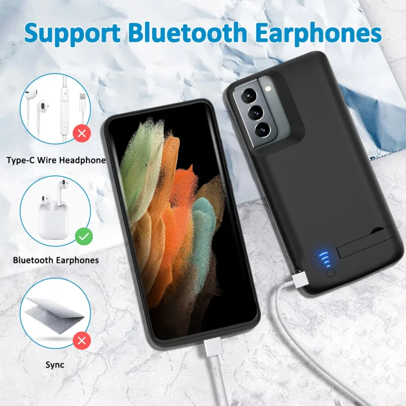 Battery Charger Case For Samsung Galaxy S23+ 22 Ultra Note 10 20 S20 S21 Plus Power bank Portable battery Cover For S21 FE