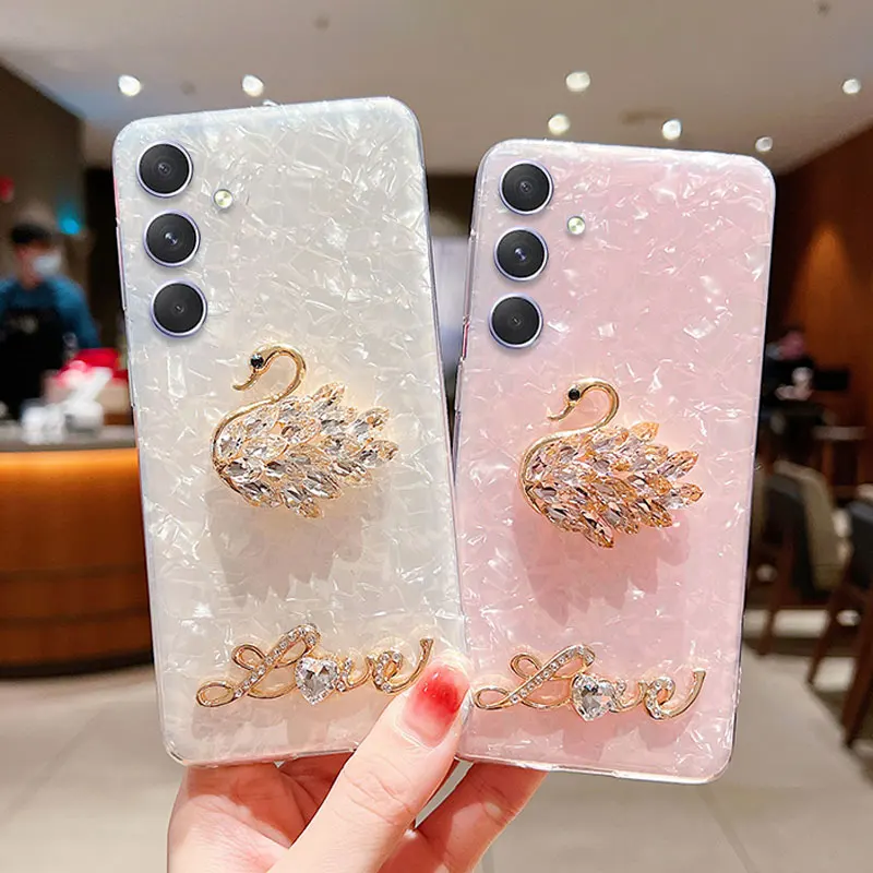 14 34 54 13 Luxury Swan Rhinestone Case for Samsung galaxy A14 A54 A34 A13 A03 A33 A73 A53 A32 A12 Phone Case Shockproof Cover phone case