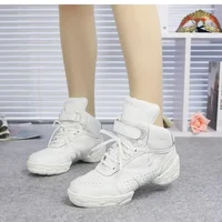 Men Leather Mesh Upper High Top Elevator Shoes Inside Professional Dance Sneakers Jazz Salsa Modern 2