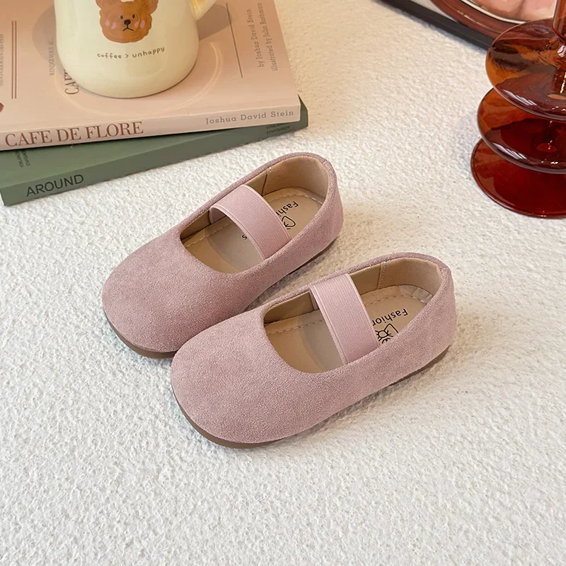 Girls Dance Performance Shoes Slip-on Kids Soild Candy Color Ins Trendy 2026 New Girls Flat Shoes Soft Sole Round Toes 23-30 - 2