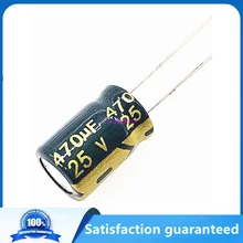 

10pcs/lot T10 25V 470UF Low ESR/Impedance high frequency aluminum electrolytic capacitor size 8*12 470UF25V 20%