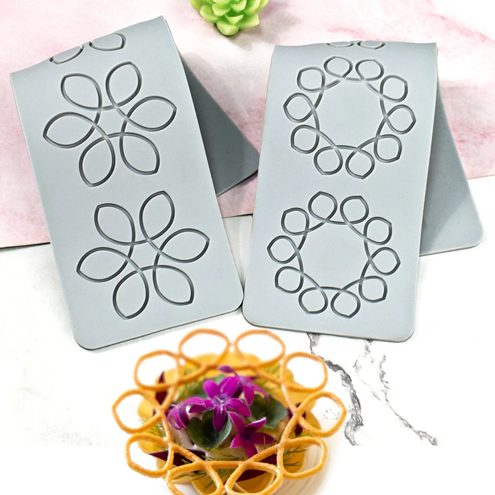 Chinoiserie Pavilion Swan Flower Leaf Lace Silicone Mold DIY Sugar Pad Thin Chocolate C... - SKU FLSM2153 - UGI Packaging