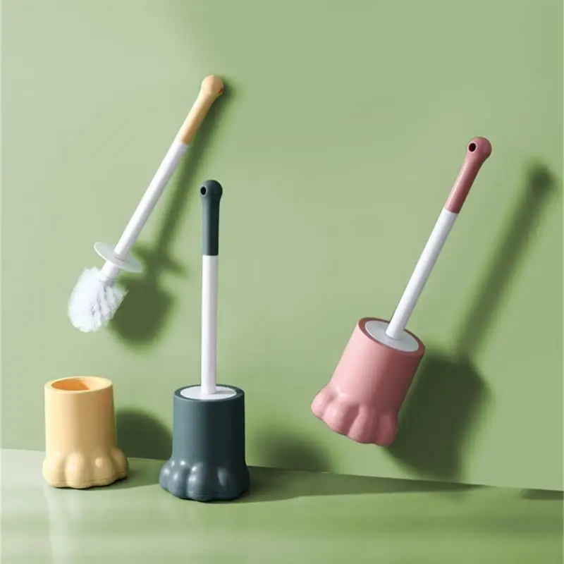 

Toilet Brush Creative Paw Shape Deep Clean With Base Quick Drying Home Bathroom Accessories Toilet Brush Set Household Cute