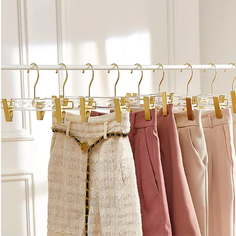 5/10pcs Transparent Acrylic Hanger Organizer Clothes Hanger Suit Pants Anti Slip Drying Rack Suitable for Adults Children 4