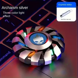 Luminous Rainbow Light Metal Fidget Spinner - Sensory EDC Toy (Silver)