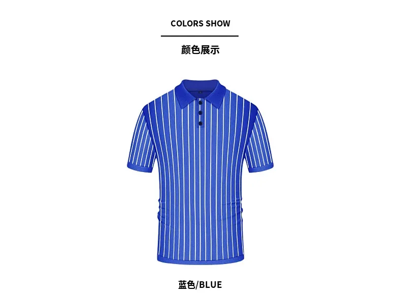 Summer Men's Knitted Jacquard Polo Shirt Fashion Vintage Striped Short Sleeve Lapel T-shirt Man Streetwear Business Casual Tops 48 Sa78c8932da744230b6f473e9e021deeew