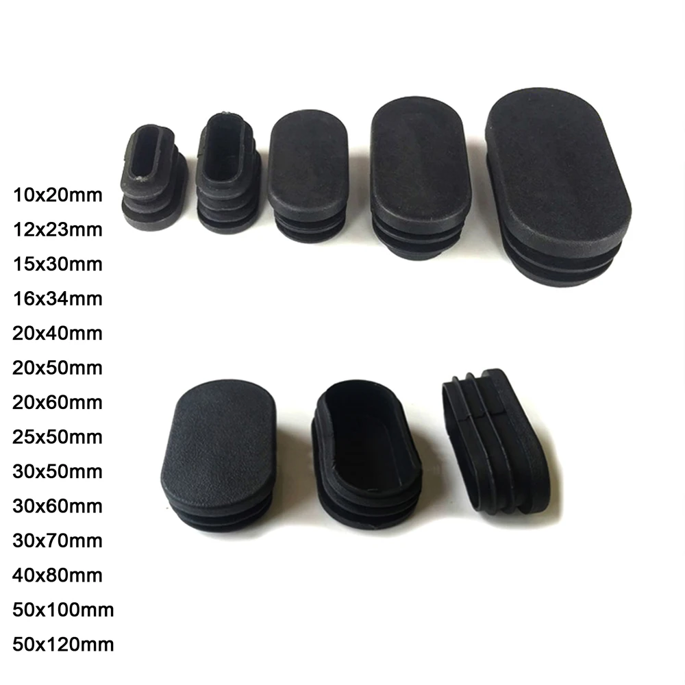 Oval Oblong Plastic Tubes End Caps Bungs Blanking Plugs Pipe Inserts Table Feet Chair Dust Cover Furniture Accessories 2/4/10pcs,pipe end cap,silicone rubber caps,rubber caps,silicone rubber plugs,floor protector caps