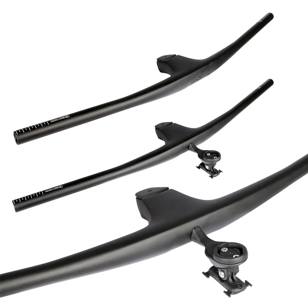 Bicycle Handlebar T1000 Carbon fiber integrated MTB Bicycle Handlebar Riser Flat Handlebar Titanium screw use mtb XC cross country Endurance