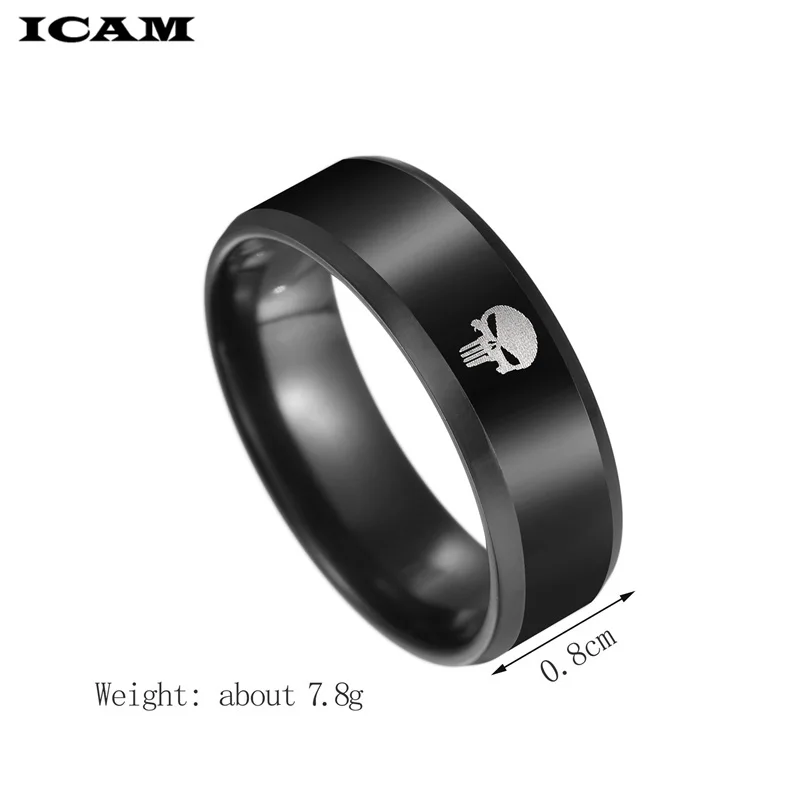 ICAM Stainless Steel Men Rings Skull Devil Punk Rock Hip Hop Jewelry Creativity Gift For Biker Male Boyfriend 3