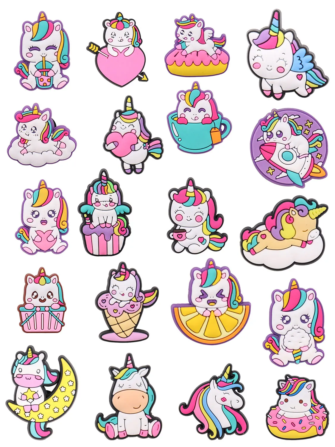 Shoe Charms Decorations Garden Accessories 20pcs Cute Animals Unicorns Boys Girls For Kids Birthday Gift
