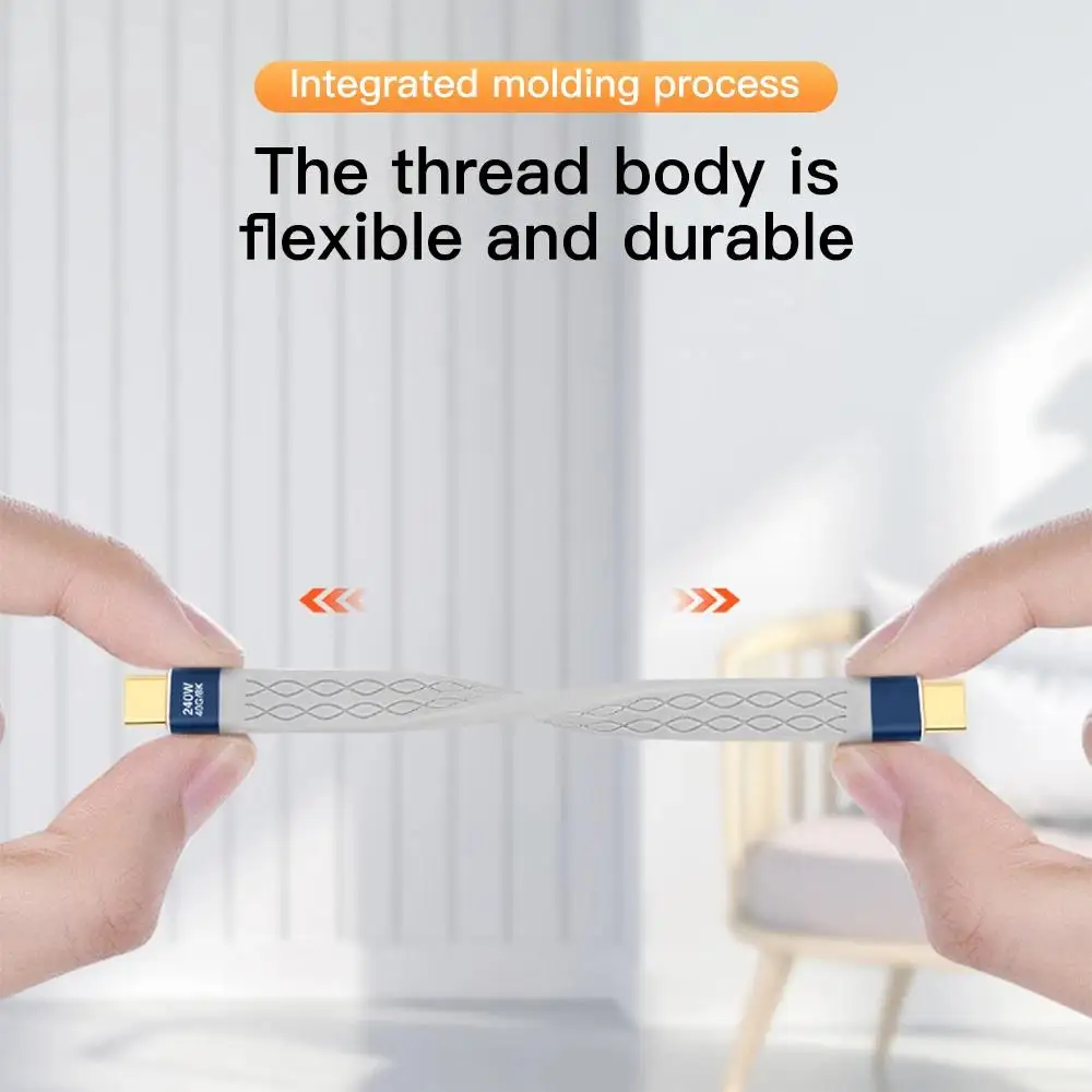 High-Speed USB 4.0 Cable with 240W PD Fast Charging – Short Type-C to Type-C Cord