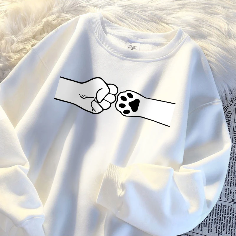 Customized hoodies men hoodie Fist And Cat Paw Collision Sweatshirt Men Fashion S-Xxl Warm Sudadera Casual Camisa Autumn Casual Male Streetwear