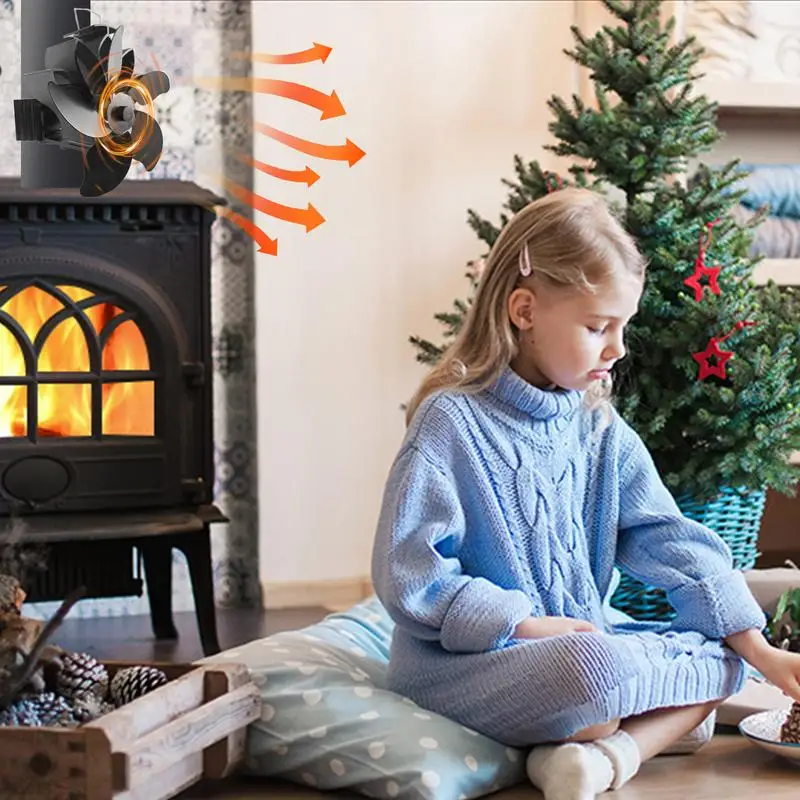 Heat Powered Wood Stove Fan Heat Powered Stove Fan 5 Leaves Heater Silent For Home Wood Log Burner Fireplace