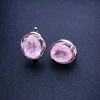 CSJ Elegant Natural Rose Quartz Earring 925 Silver Sterling Gemstone 10*12mm 8ct Fine Jewelry for Women Party Christmas Gift 3