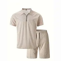 Ensemble deux pièces pour hommes, nouvelle marque tendance, impression aléatoire, décontracté, ample, manches courtes, ensemble Short et haut, été 4