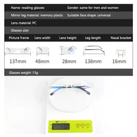 Frameless Anti-blue Light Reading Glasses Women Men Ladies Presbyopia Eyewear Diopter +1.0 +1.5 +2.0 +2.5 +3.5 +4.0 6