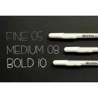 3PCS SAKURA Gelly Roll Gel Pens Highlight Marker for Journaling Art Drawing Classic White Ink Assorted Point Fine Medium Bold 2