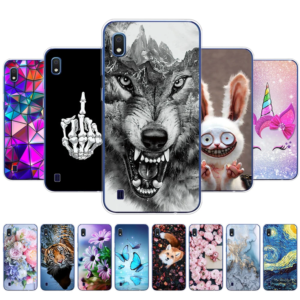 Custodie Per Samsung A10 Soft Touch Cover Posteriore In Silicone Per Samsung Galaxy A10 Galaxy A10 A 10 Sm-A105F A105 A105F Cartoon Cat