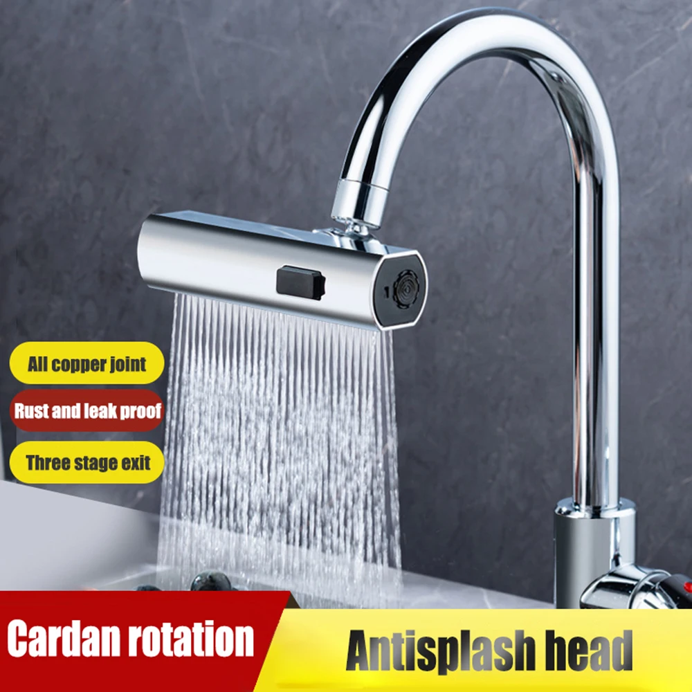 Kitchen Faucet 3/4 Gear Waterfall Kitchen Faucet Universal Swivel Spout Sprayer Bathroom Basin Water Tap Extender Rainfall Sink Mixer