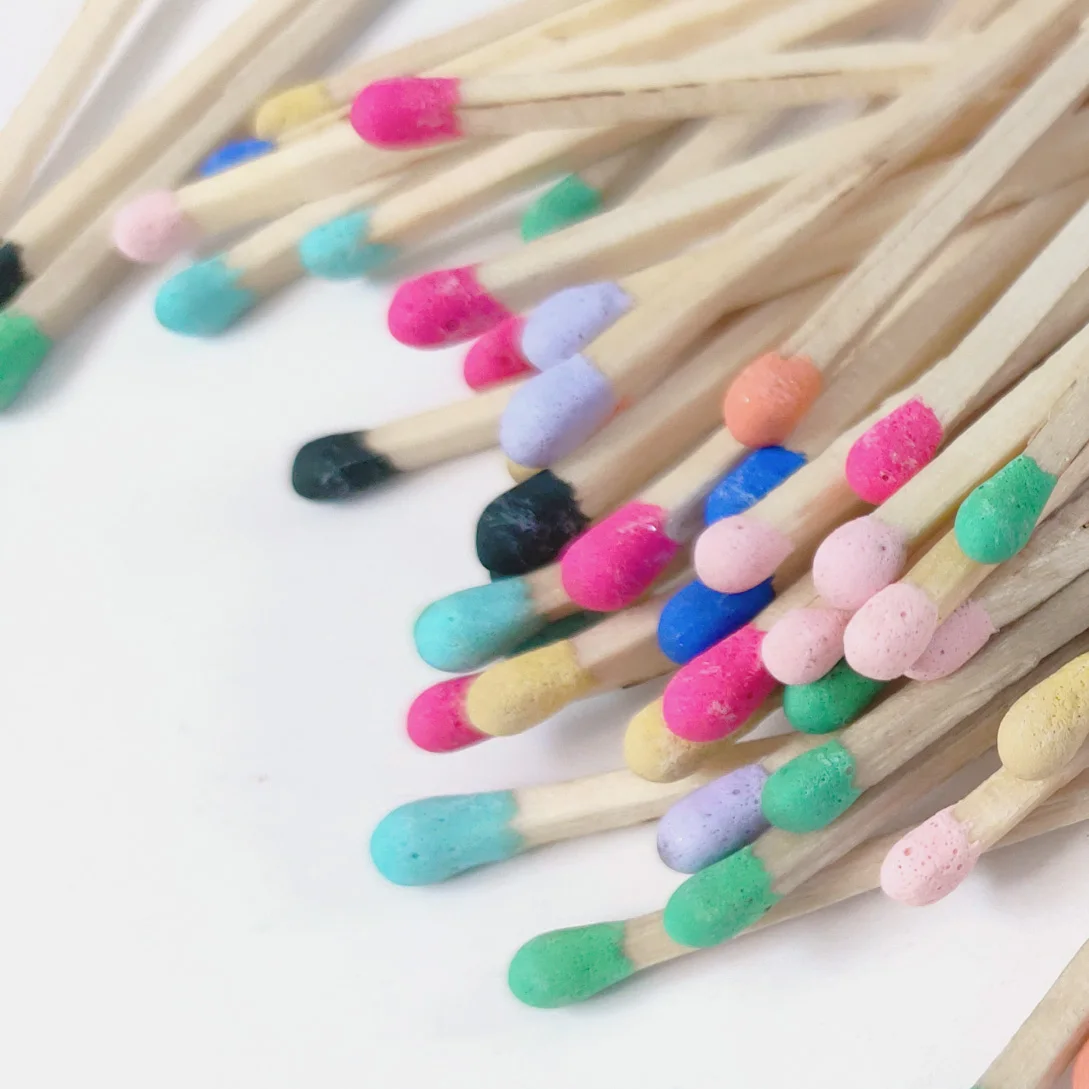 2 Inch Bulk Wooden Matches 100pcs - Safety Matchsticks with Striker for Candle Lighting (Pink/Rainbow/White/Black) Free Shipping 5