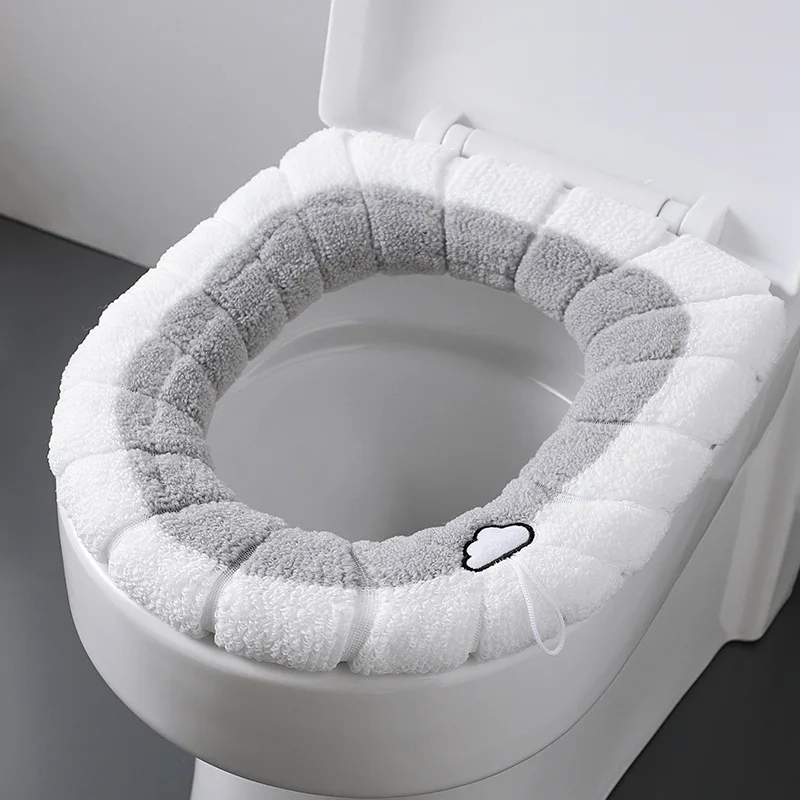 Toilet Cushion  Household Waterproof Toilet Cushion Winter Toilet Cover Gasket Four Seasons Universal Thickened Cover #2856 2