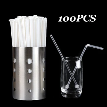 100Pcs Disposable Plastic Straws 1