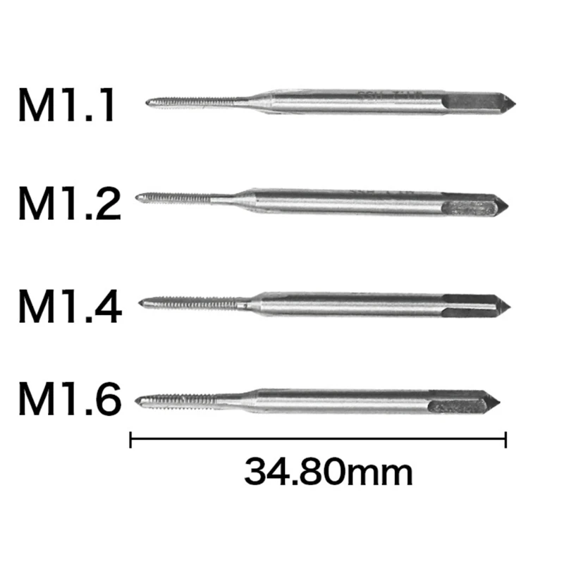 

1Set Mini HSS Metric Taps Dies Wrench Handle M1-M1.6 Screw Thread Making New