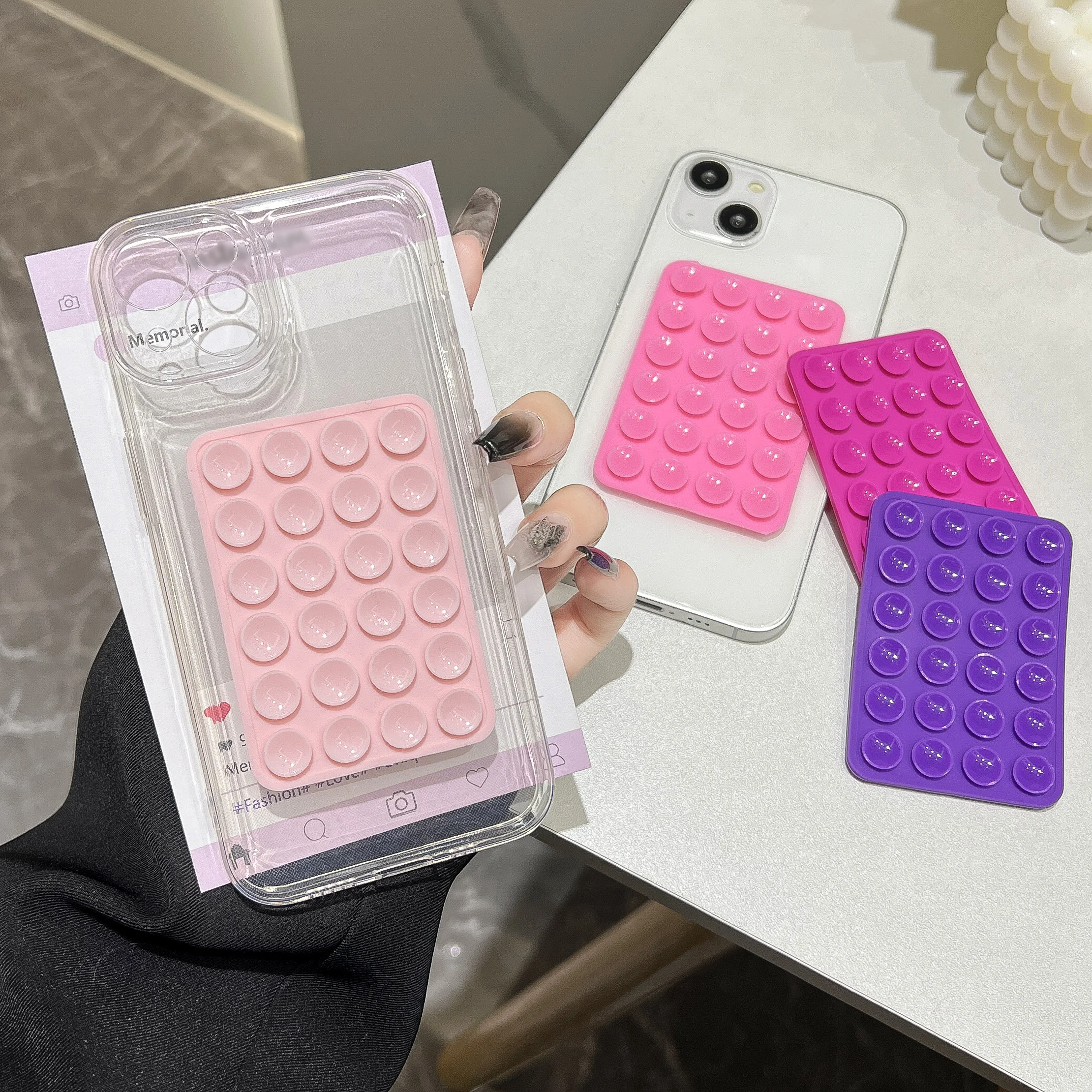 3D Suction Cup Airbag Soft Shockproof Phone Case