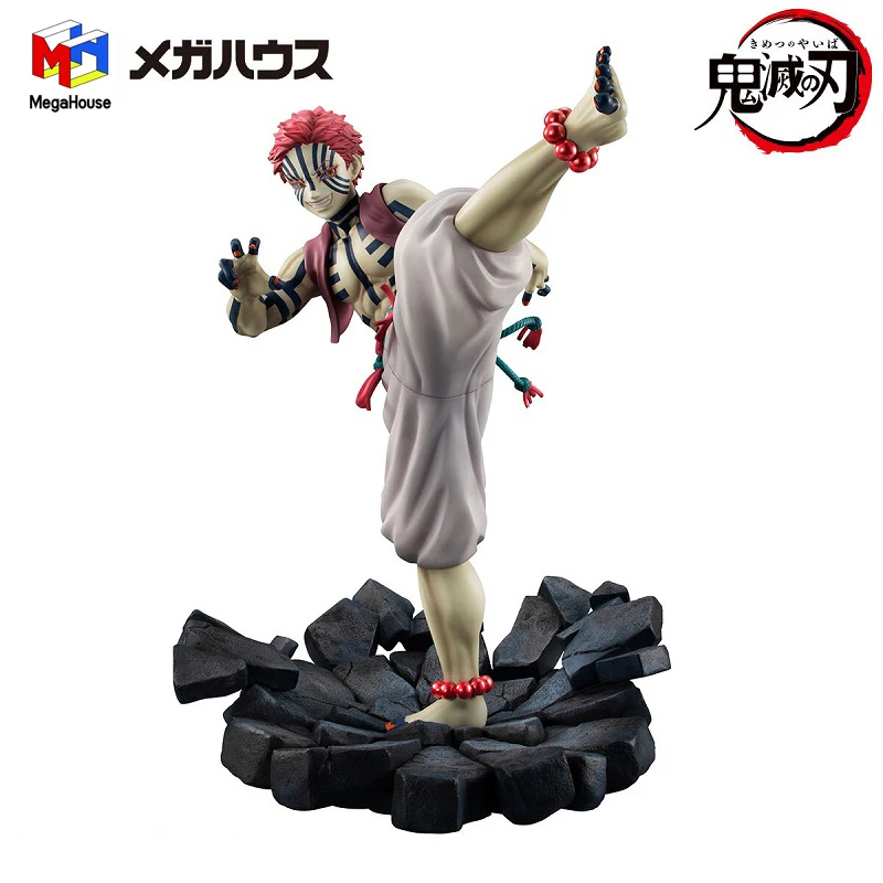 In Magazzino Originale Megahouse Mh Gem Demon Slayer Akaza Infinite Train Anime Action Figurine Model Collection Toys For Boys Gift
