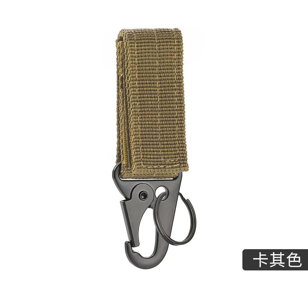 Outdoor Multifunction Tactical Hanging Buckles Nylon Webbing Belt Triangle Buckle Climbing Tool Accessory Carabiner Keychain 1pc