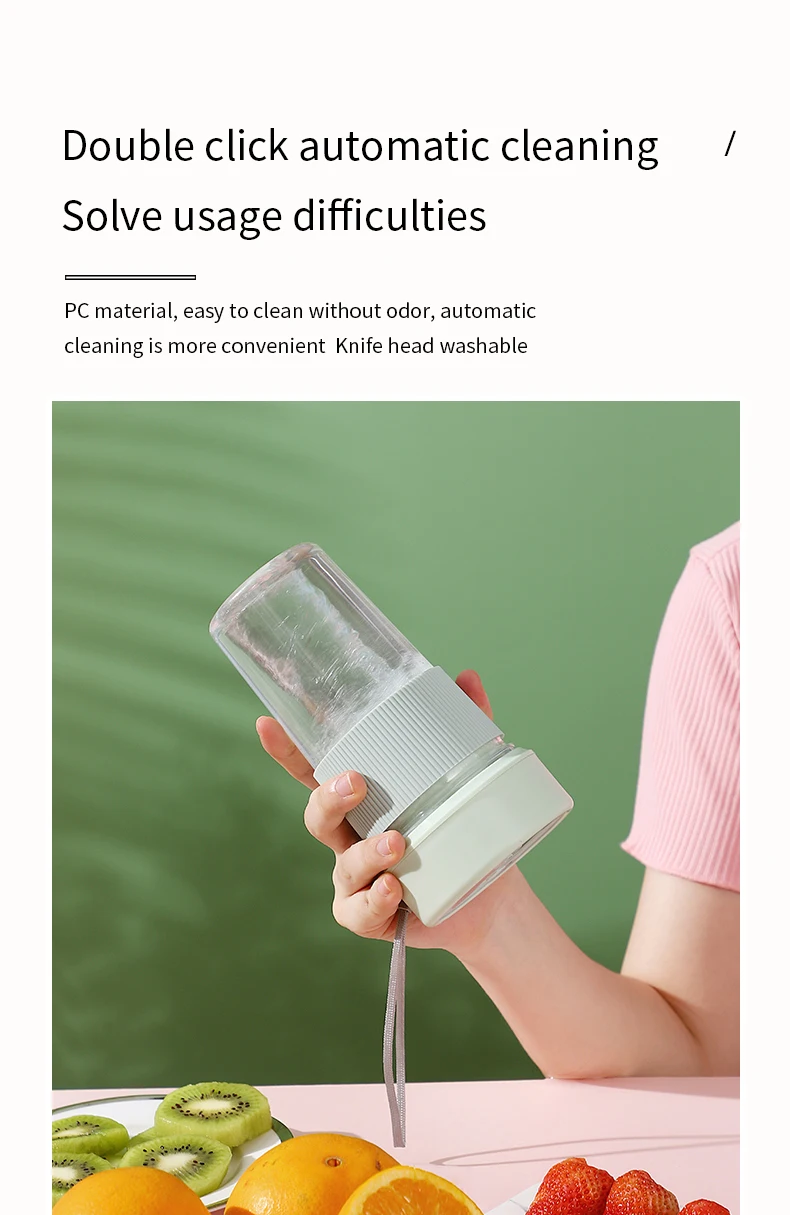 Description Picture 6 of itemNew Compact, Lightweight, and Convenient K5 Wireless Juice Cup - Rechargeable Mini Juicer - Portable Multifunctional Blender for