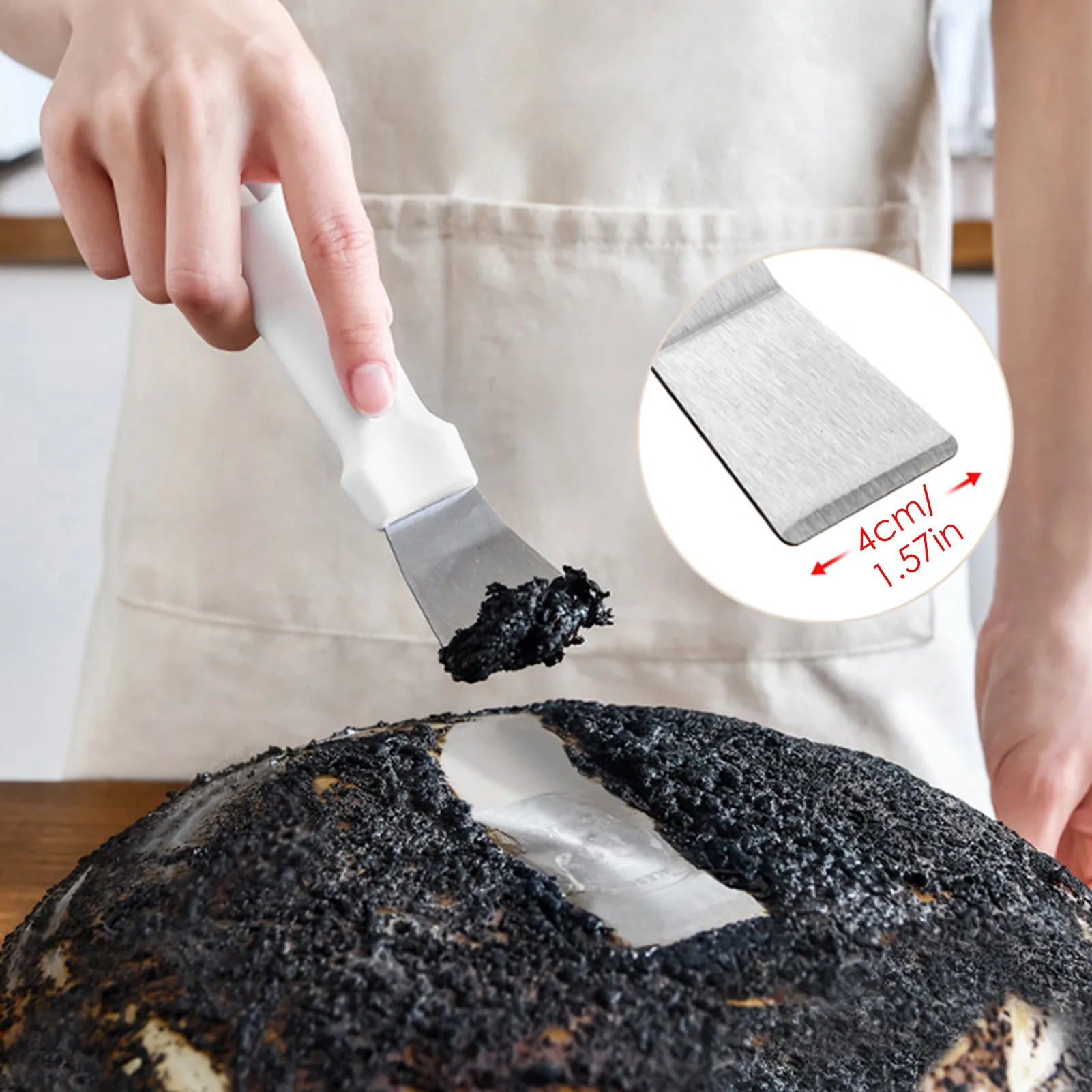 

Stainless Steel Ice Remover Tool Kitchen Grease Cleaning Spatula Griddle Scraper Removes Dirt Stains On The Fried Pan Kitchen