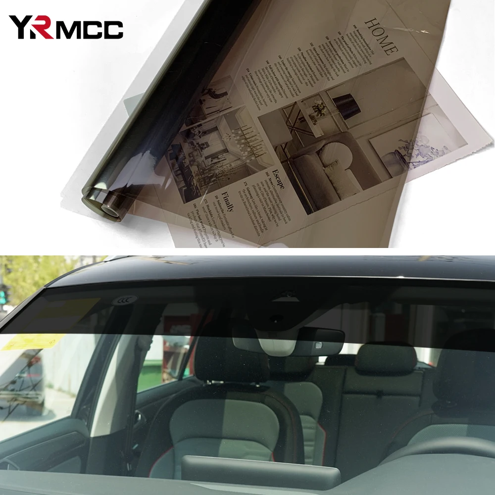 Car Windshield Sunshading Sticker Anti-UV Protection Black Film Front Window Sunshade Tape for Car Accessories Summer Supplies