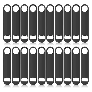 20Pack Flat Bottle Opener Beer Cap Bottle Opener Bar Blade Fun Bartender Bottle Opener for Kitchen Party Supplies Black