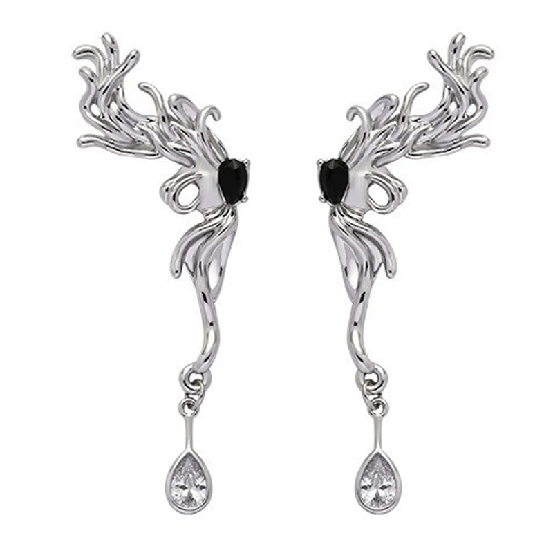 EetitVintageBlackGlassButterflyInsectStudEarringsPersonalized