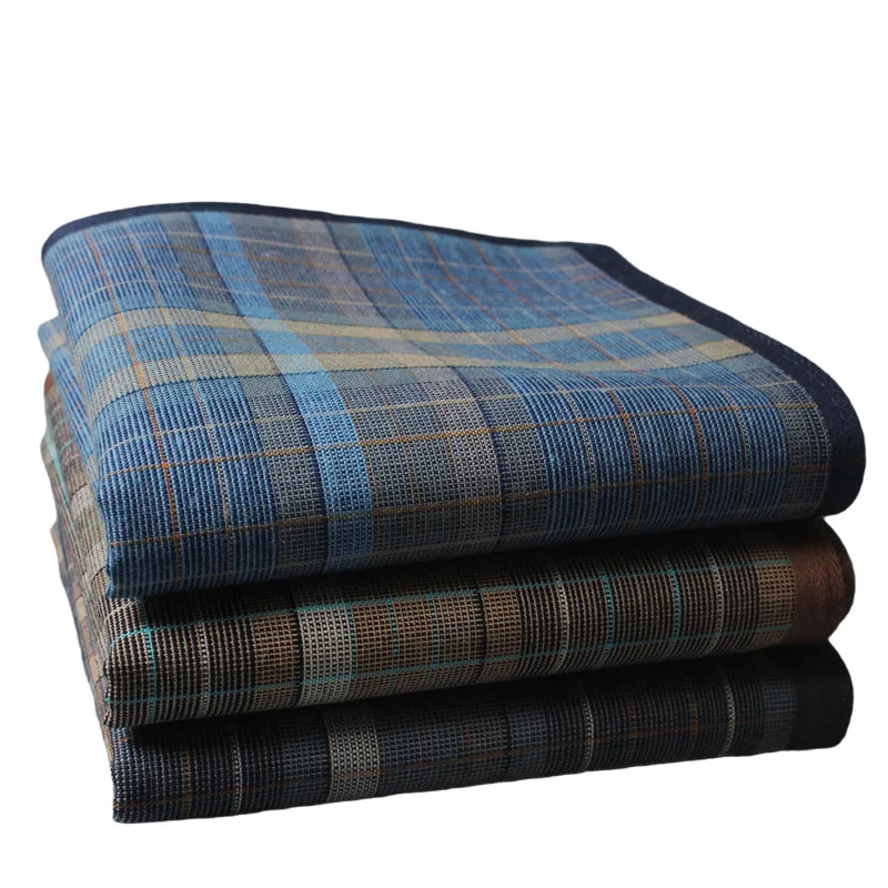 Classic Vintage Plaid Stripe Handkerchief for Men Hanky Pocket Squares 100% Cotton Business Casual Chest Towel 12Pcs Lot hand towels pocket towels